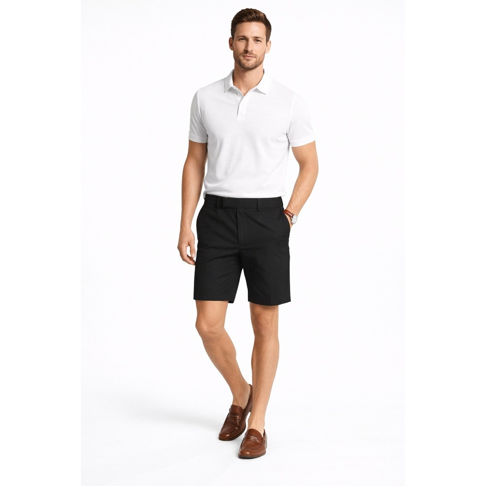 ASOS Design Slim Chino Shorts Mens Size 32 Black Solid Woven Tailored Summer